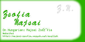 zsofia majsai business card